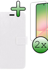 BASEY. BASEY. Samsung Galaxy A56 Hoesje Bookcase Met 2x Screenprotector - Wit