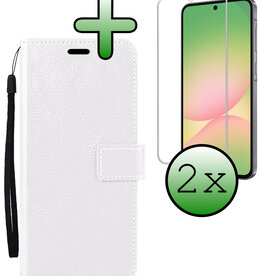 BASEY. BASEY. Samsung Galaxy A56 Hoesje Bookcase Met 2x Screenprotector - Wit