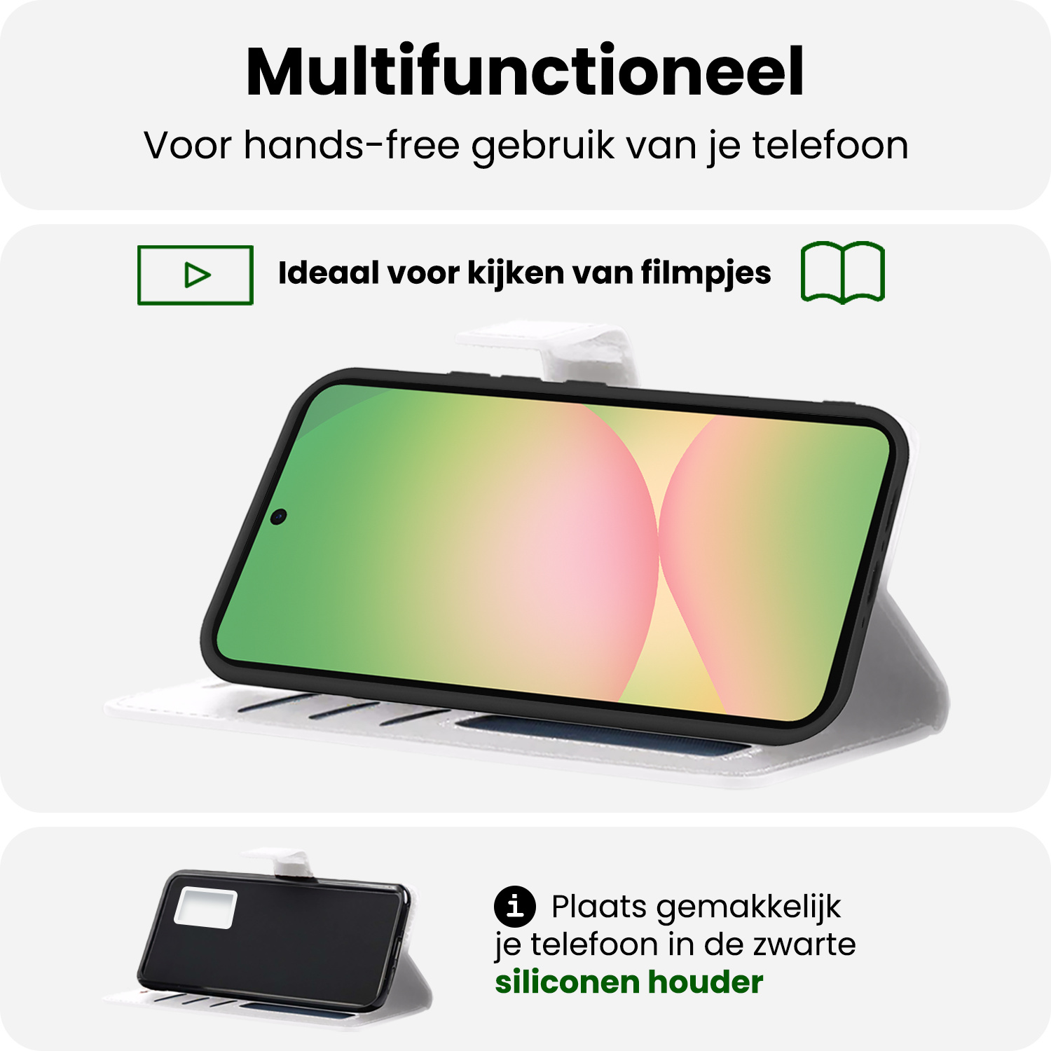 BASEY. BASEY. Samsung Galaxy A56 Hoesje Bookcase Met 2x Screenprotector - Wit