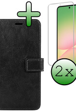 BASEY. BASEY. Samsung Galaxy A56 Hoesje Bookcase Met 2x Screenprotector - Zwart
