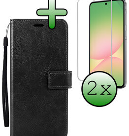 BASEY. BASEY. Samsung Galaxy A56 Hoesje Bookcase Met 2x Screenprotector - Zwart