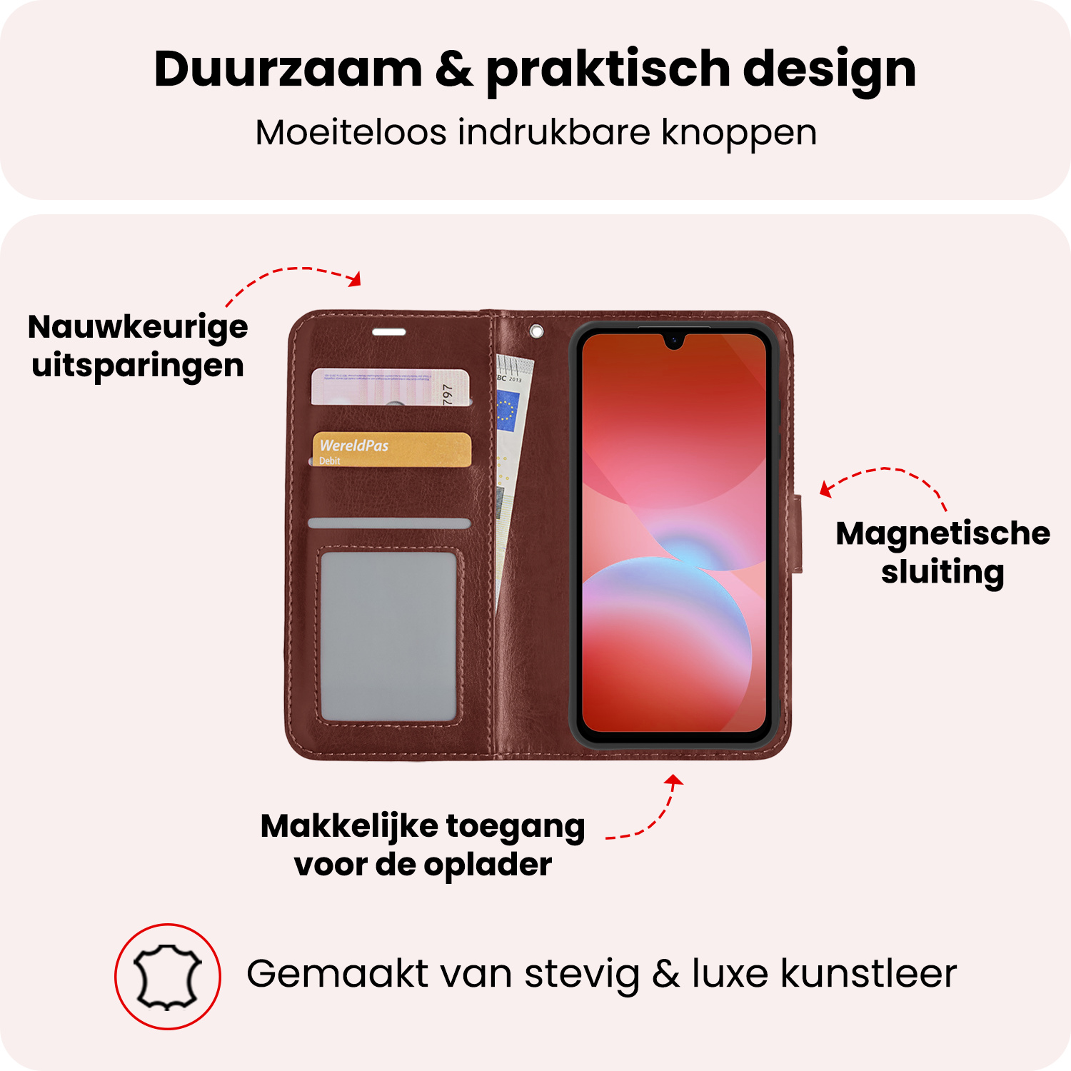 NoXx NoXx Samsung Galaxy A26 Hoesje Bookcase - Bruin