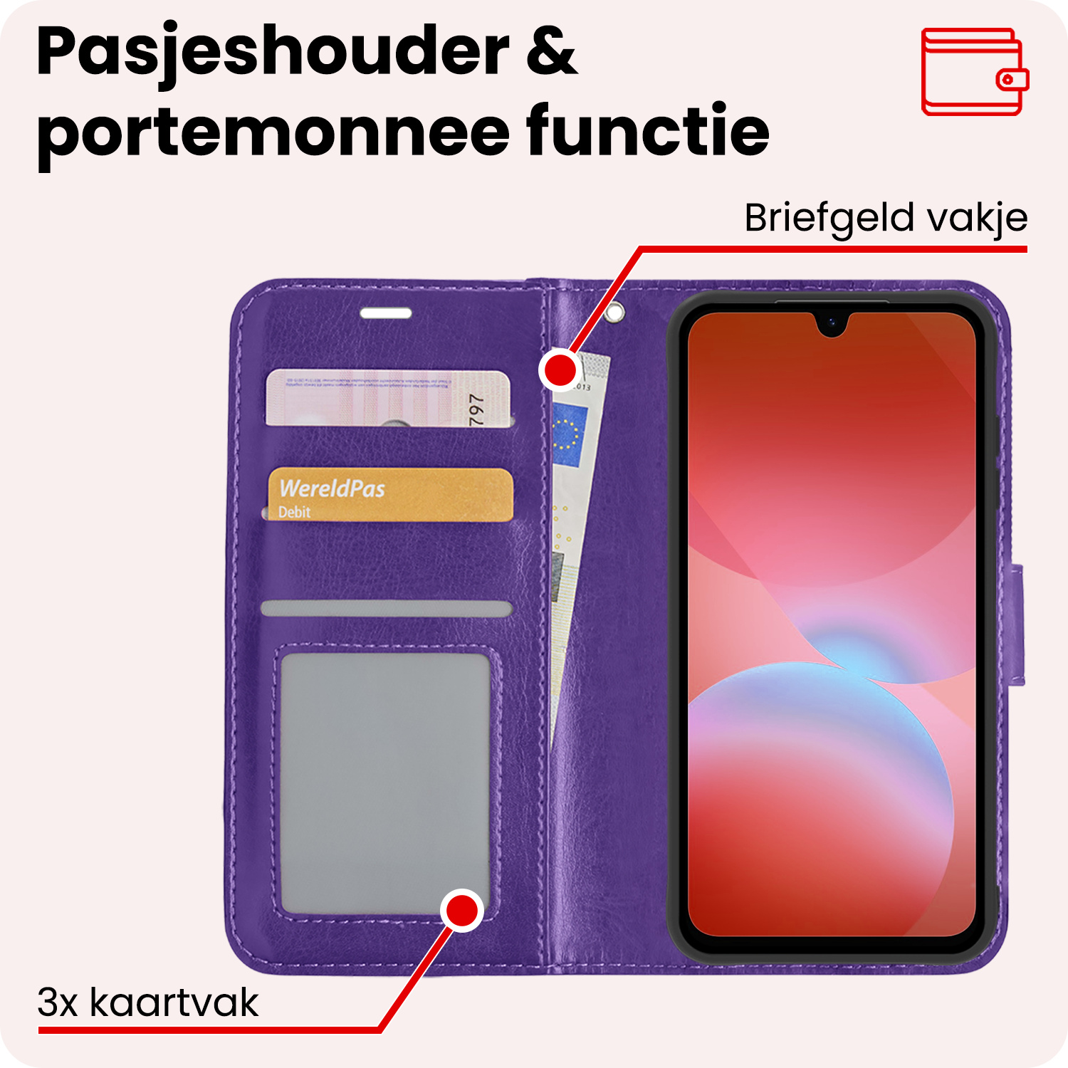 NoXx NoXx Samsung Galaxy A26 Hoesje Bookcase - Paars