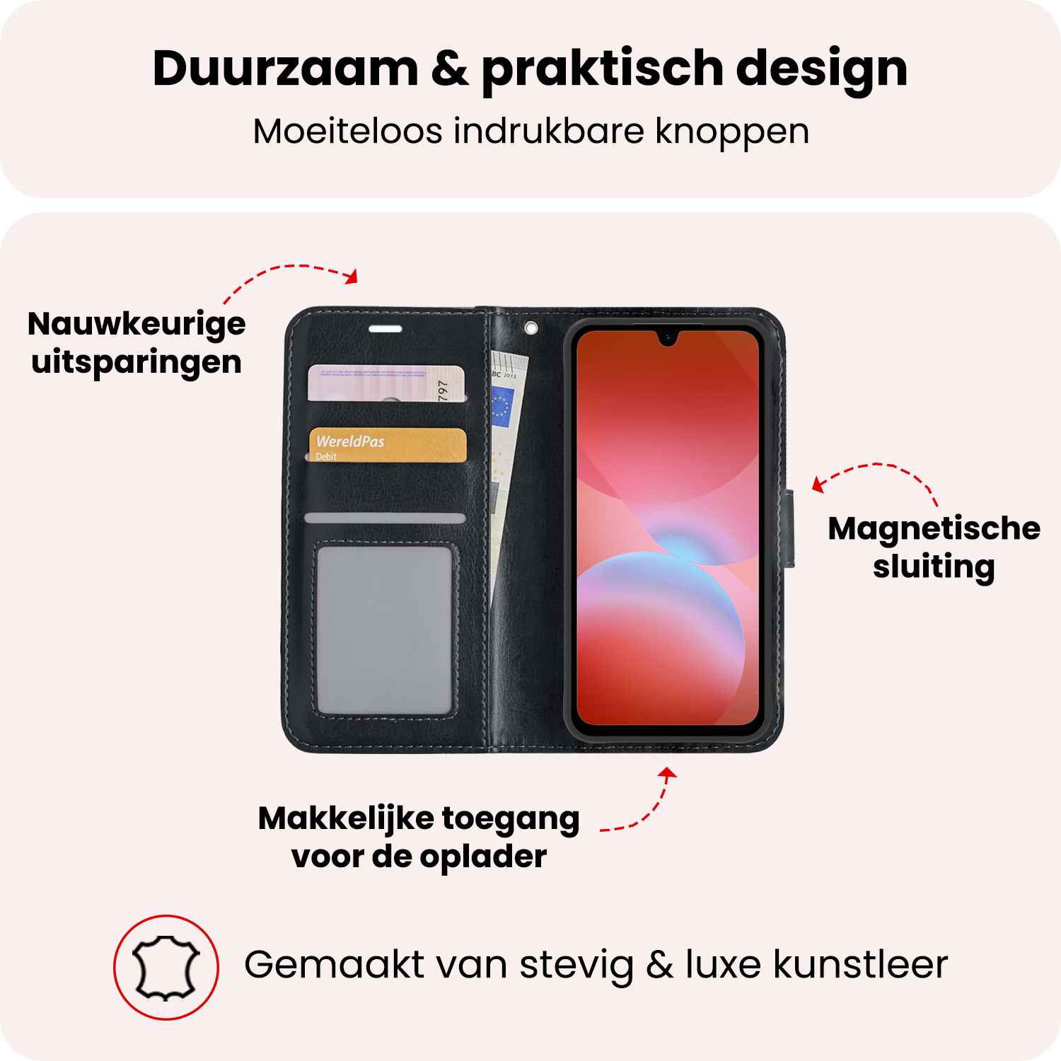 NoXx NoXx Samsung Galaxy A26 Hoesje Bookcase - Zwart