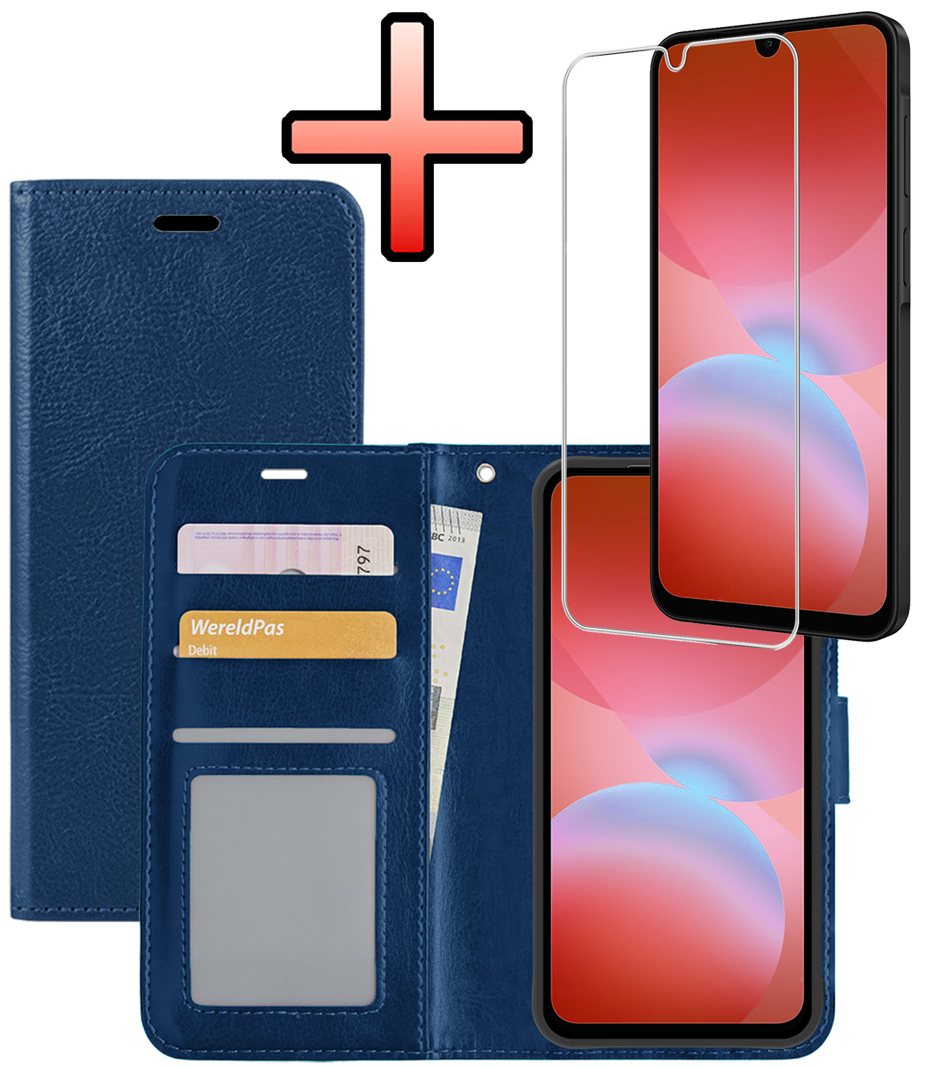 NoXx NoXx Samsung Galaxy A26 Hoesje Bookcase Met Screenprotector - Donkerblauw