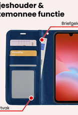 NoXx NoXx Samsung Galaxy A26 Hoesje Bookcase Met Screenprotector - Donkerblauw