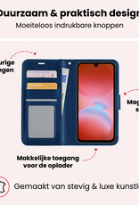 NoXx NoXx Samsung Galaxy A26 Hoesje Bookcase Met Screenprotector - Donkerblauw