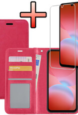 NoXx NoXx Samsung Galaxy A26 Hoesje Bookcase Met Screenprotector - Donkerroze