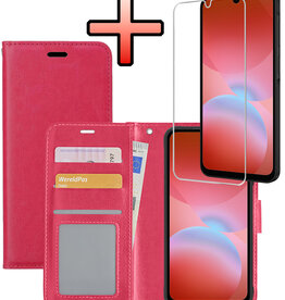 NoXx NoXx Samsung Galaxy A26 Hoesje Bookcase Met Screenprotector - Donkerroze