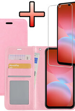 NoXx NoXx Samsung Galaxy A26 Hoesje Bookcase Met Screenprotector - Lichtroze