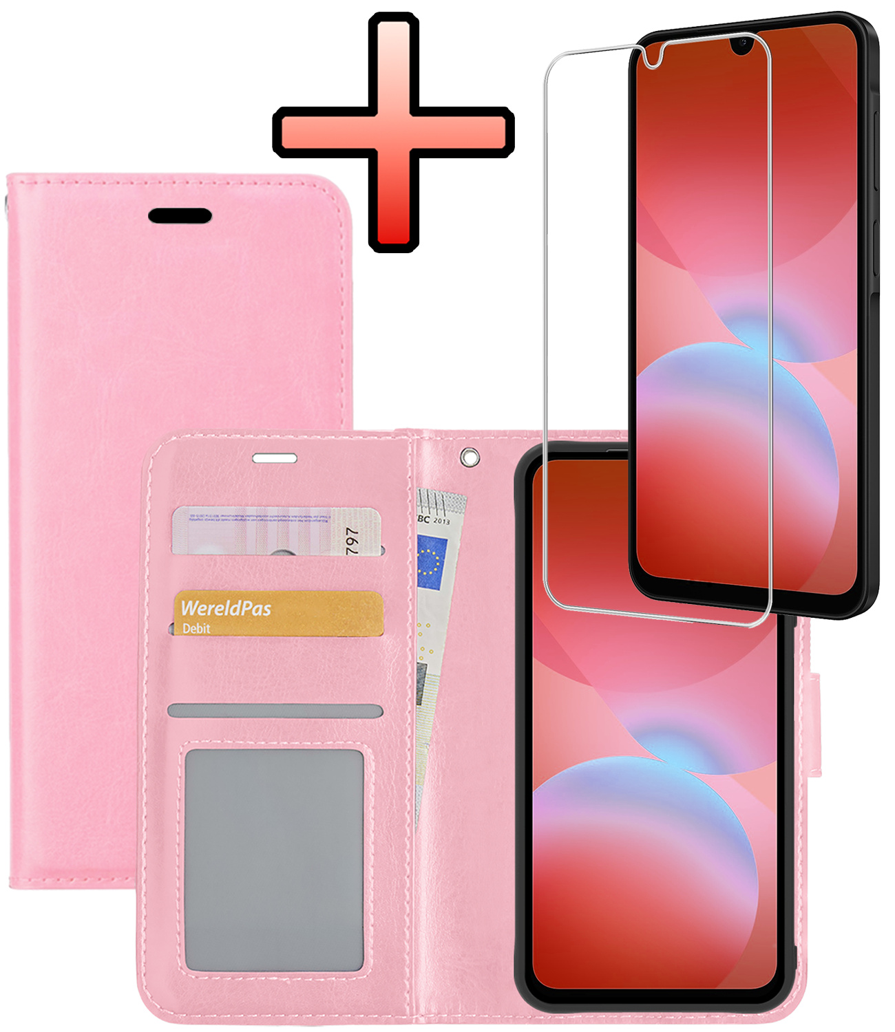 NoXx NoXx Samsung Galaxy A26 Hoesje Bookcase Met Screenprotector - Lichtroze