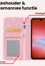 NoXx NoXx Samsung Galaxy A26 Hoesje Bookcase Met Screenprotector - Lichtroze