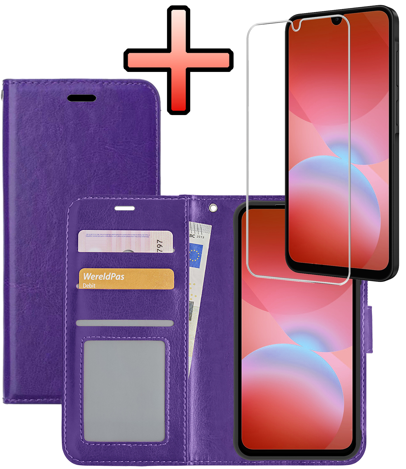 NoXx NoXx Samsung Galaxy A26 Hoesje Bookcase Met Screenprotector - Paars