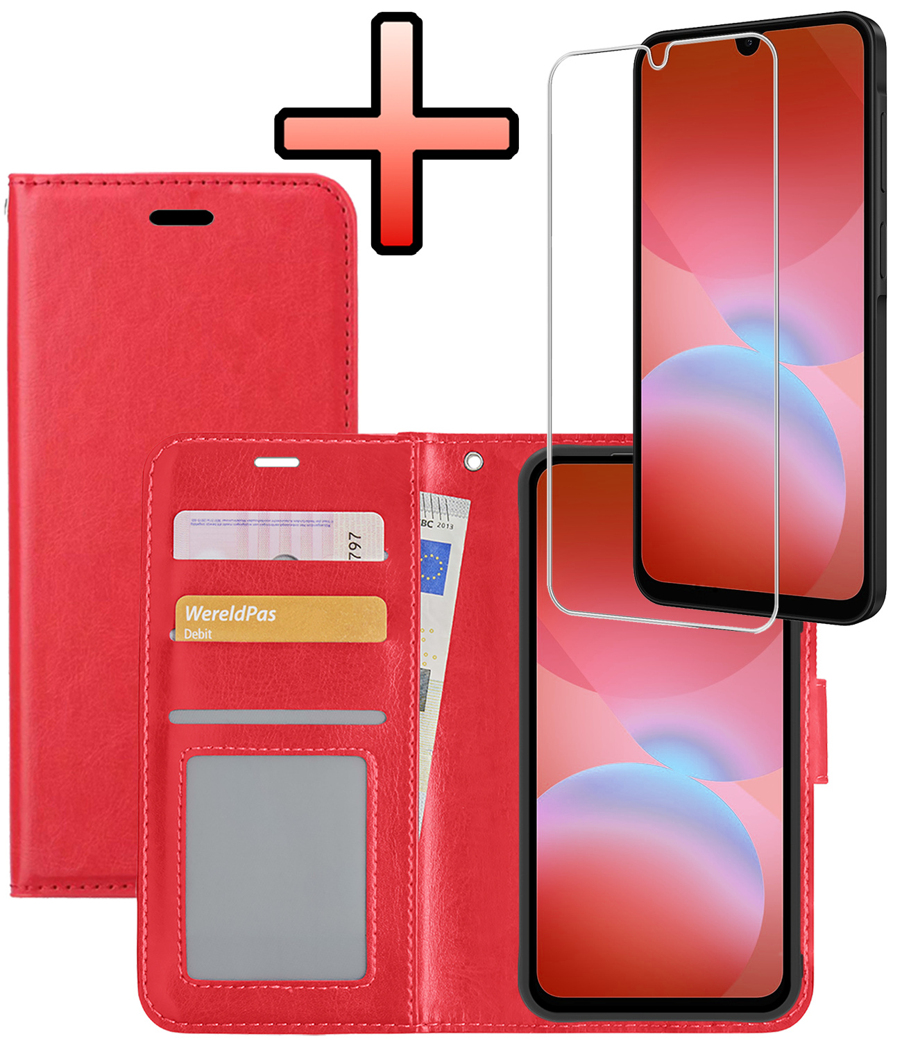 NoXx NoXx Samsung Galaxy A26 Hoesje Bookcase Met Screenprotector - Rood
