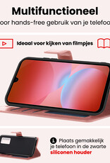 NoXx NoXx Samsung Galaxy A26 Hoesje Bookcase Met Screenprotector - Rose Goud