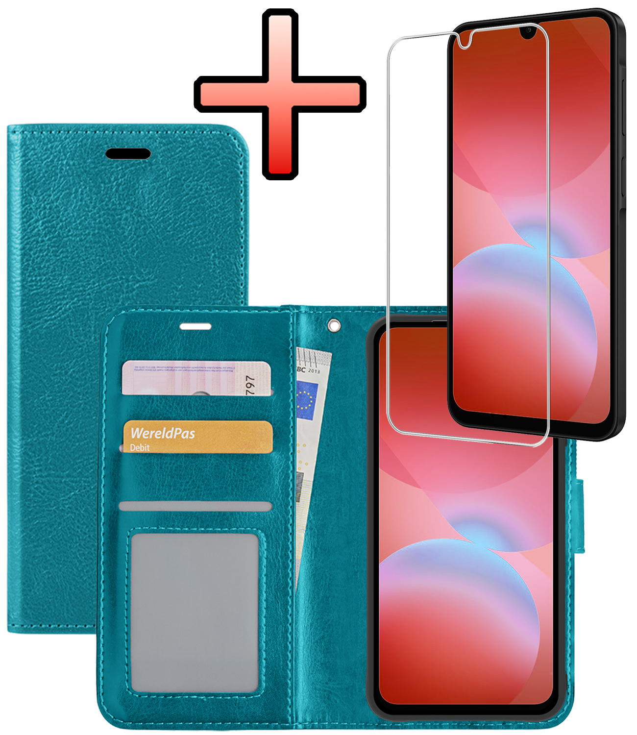 NoXx NoXx Samsung Galaxy A26 Hoesje Bookcase Met Screenprotector - Turquoise