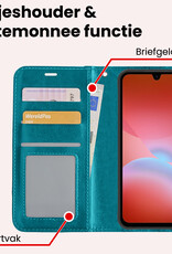 NoXx NoXx Samsung Galaxy A26 Hoesje Bookcase Met Screenprotector - Turquoise