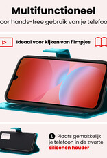 NoXx NoXx Samsung Galaxy A26 Hoesje Bookcase Met Screenprotector - Turquoise