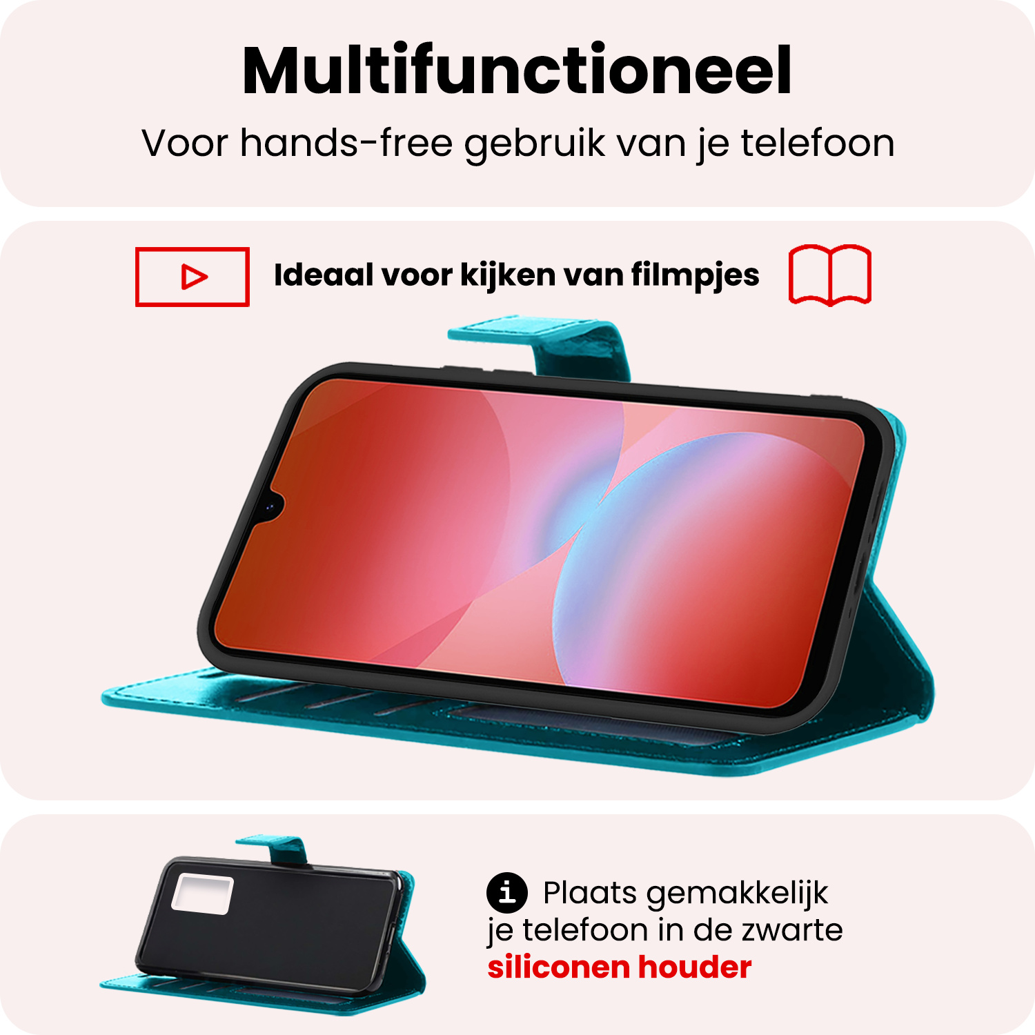NoXx NoXx Samsung Galaxy A26 Hoesje Bookcase Met Screenprotector - Turquoise
