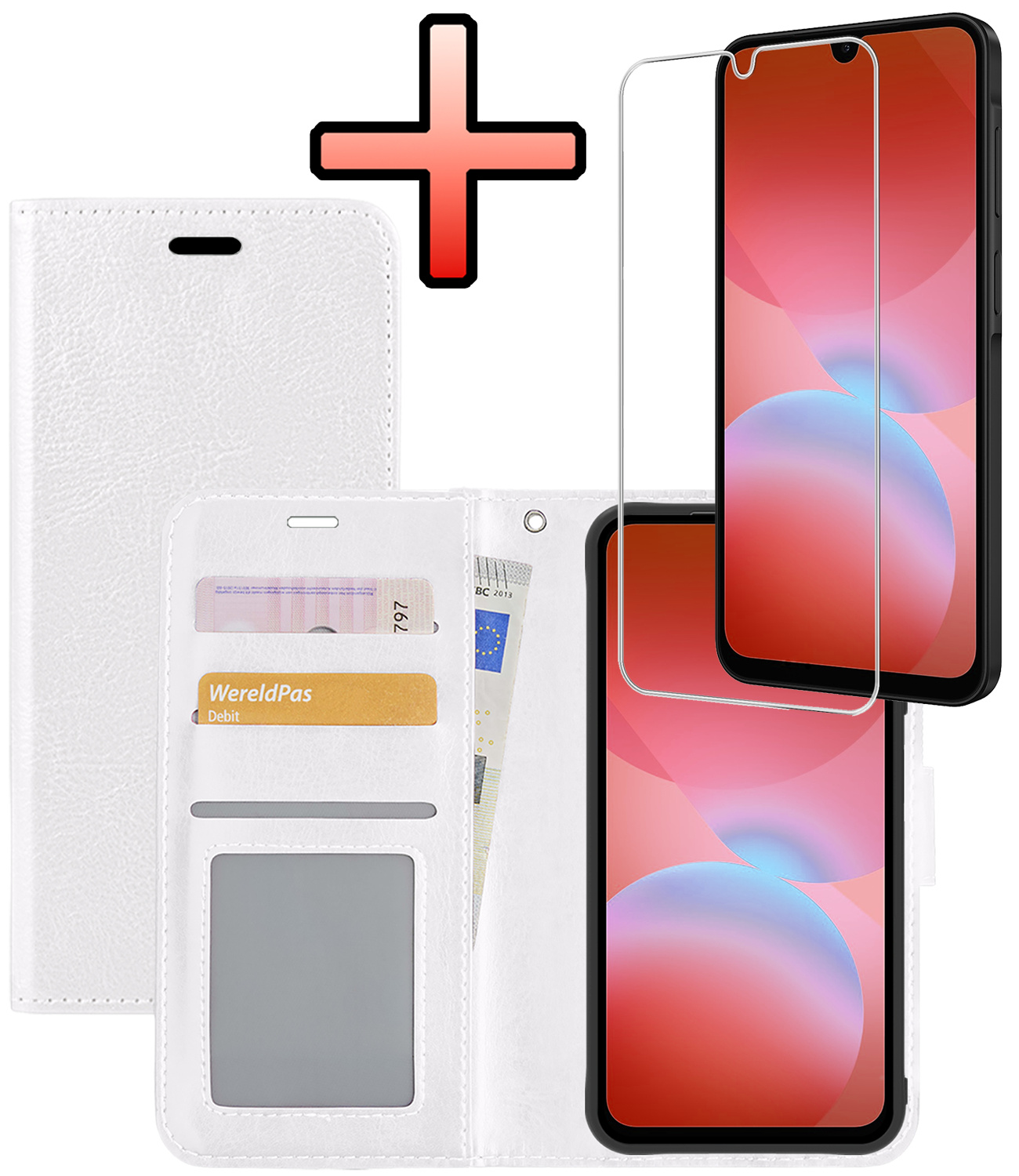 NoXx NoXx Samsung Galaxy A26 Hoesje Bookcase Met Screenprotector - Wit