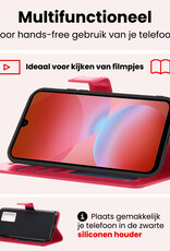 NoXx NoXx Samsung Galaxy A26 Hoesje Bookcase Met 2x Screenprotector - Donkerroze