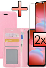 NoXx NoXx Samsung Galaxy A26 Hoesje Bookcase Met 2x Screenprotector - Lichtroze