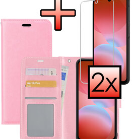 NoXx NoXx Samsung Galaxy A26 Hoesje Bookcase Met 2x Screenprotector - Lichtroze