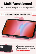 NoXx NoXx Samsung Galaxy A26 Hoesje Bookcase Met 2x Screenprotector - Lichtroze