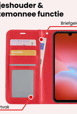 NoXx NoXx Samsung Galaxy A26 Hoesje Bookcase Met 2x Screenprotector - Rood