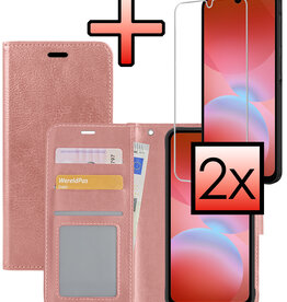 NoXx NoXx Samsung Galaxy A26 Hoesje Bookcase Met 2x Screenprotector - Rose Goud