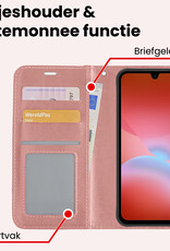 NoXx NoXx Samsung Galaxy A26 Hoesje Bookcase Met 2x Screenprotector - Rose Goud