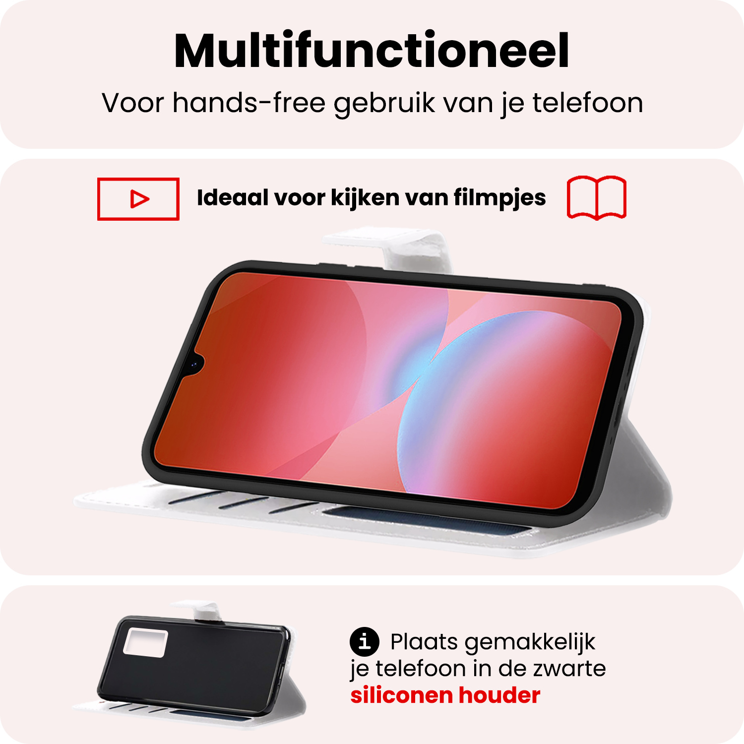 NoXx NoXx Samsung Galaxy A26 Hoesje Bookcase Met 2x Screenprotector - Wit