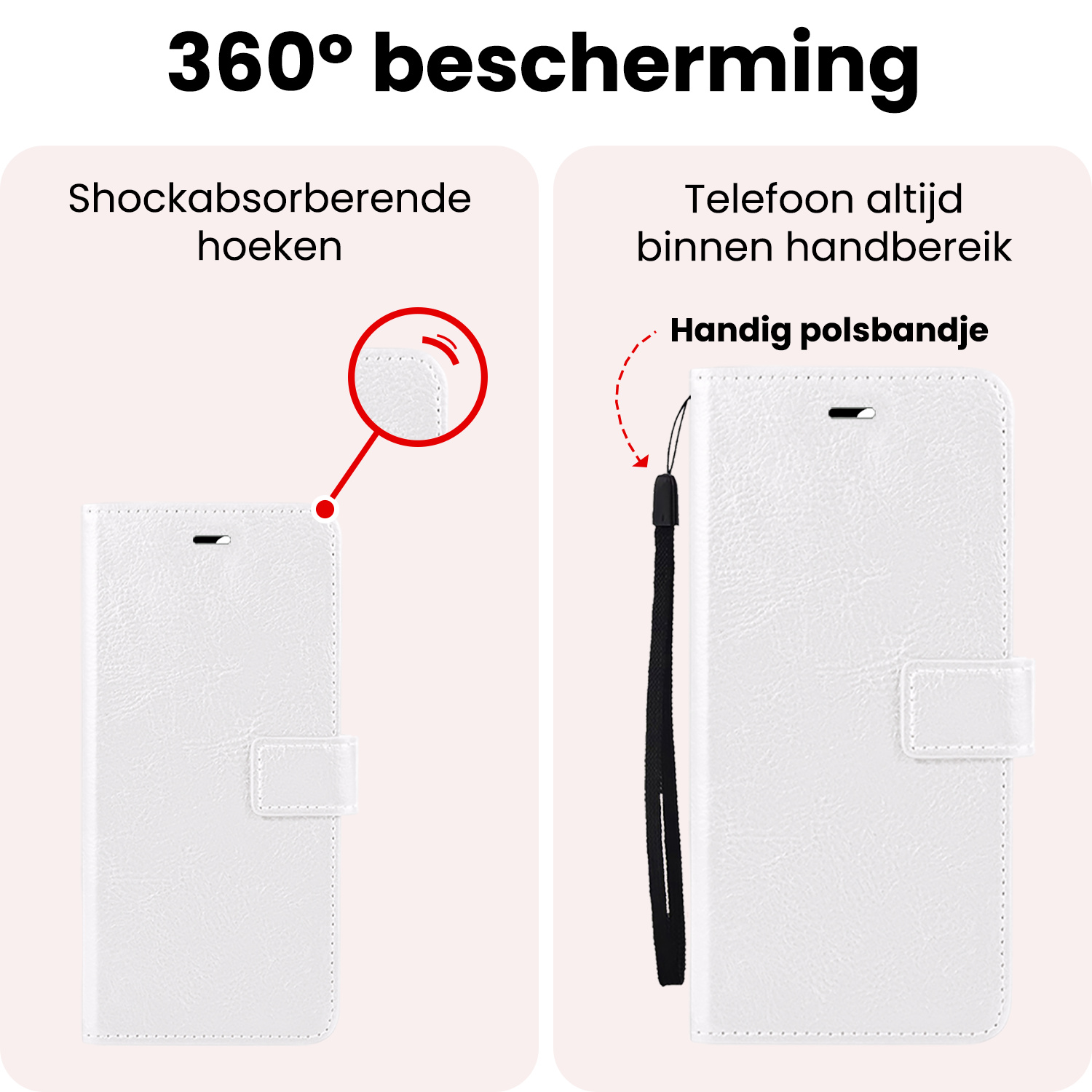 NoXx NoXx Samsung Galaxy A26 Hoesje Bookcase Met 2x Screenprotector - Wit