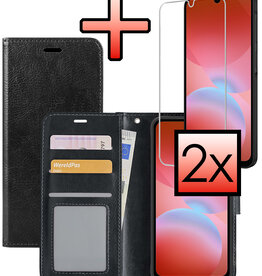 NoXx NoXx Samsung Galaxy A26 Hoesje Bookcase Met 2x Screenprotector - Zwart