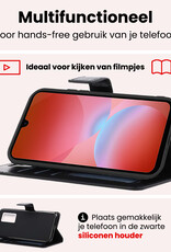 NoXx NoXx Samsung Galaxy A26 Hoesje Bookcase Met 2x Screenprotector - Zwart