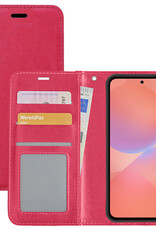 NoXx NoXx Samsung Galaxy A36 Hoesje Bookcase - Donkerroze