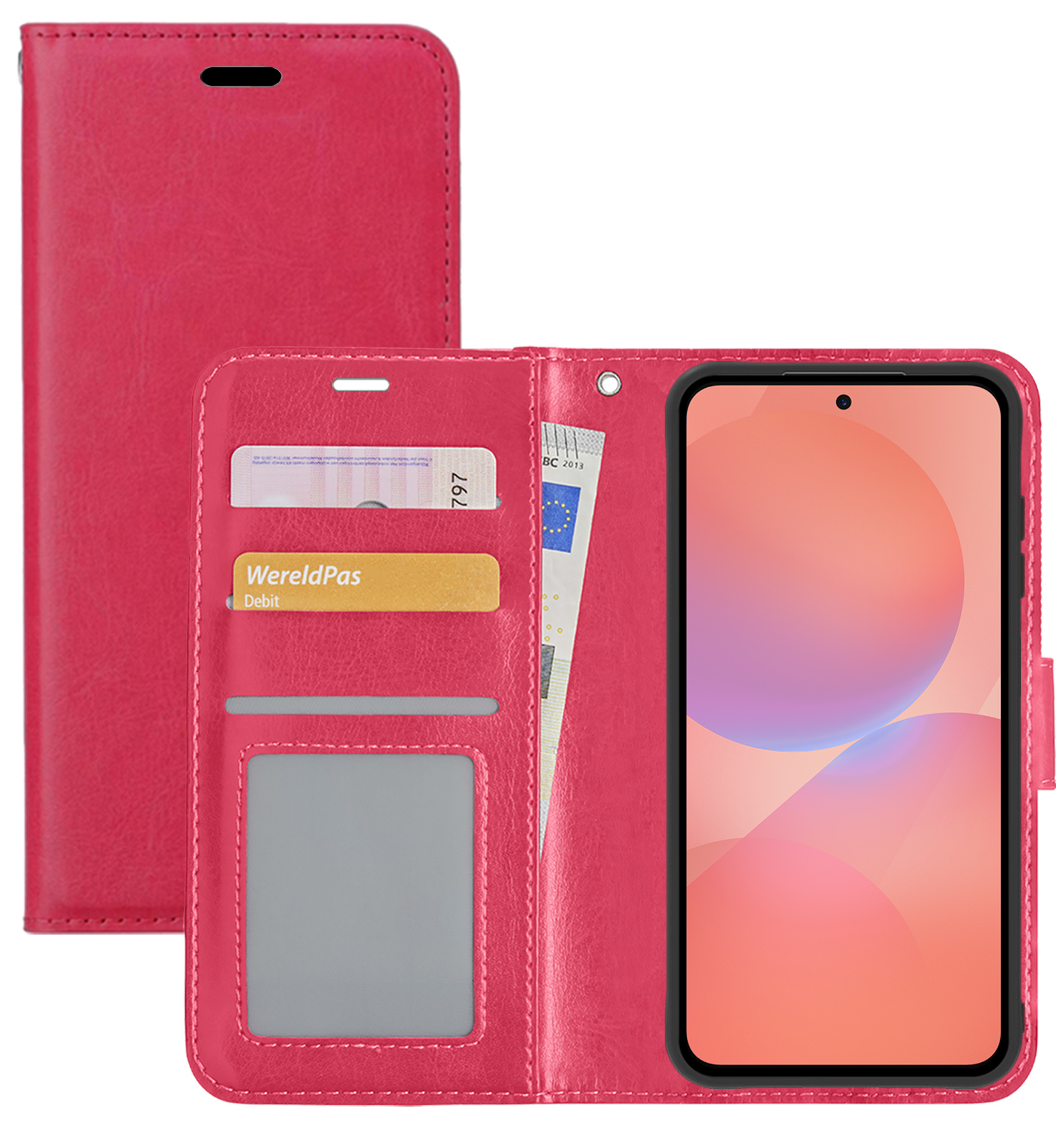 NoXx NoXx Samsung Galaxy A36 Hoesje Bookcase - Donkerroze