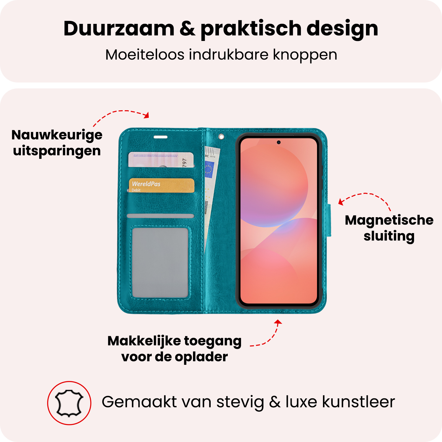 NoXx NoXx Samsung Galaxy A36 Hoesje Bookcase - Turquoise