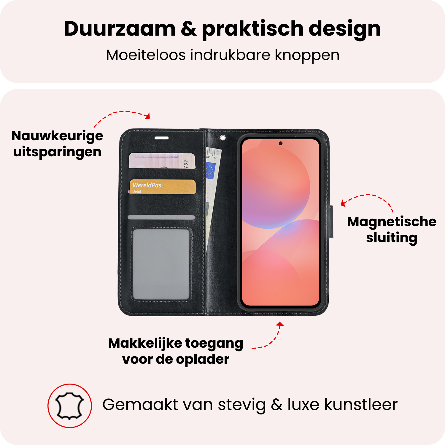NoXx NoXx Samsung Galaxy A36 Hoesje Bookcase - Zwart