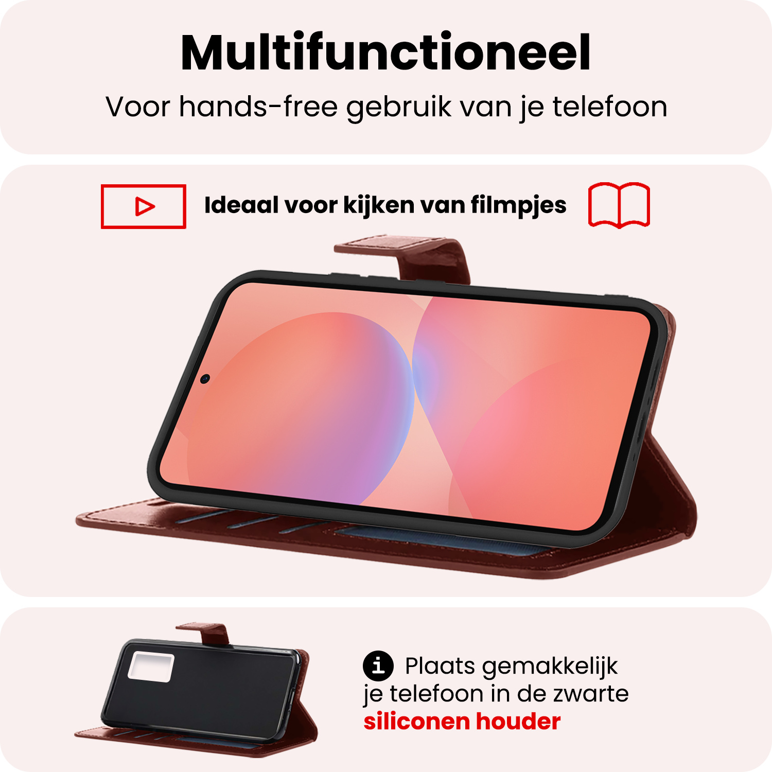 NoXx NoXx Samsung Galaxy A36 Hoesje Bookcase Met Screenprotector - Bruin