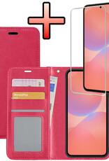 NoXx NoXx Samsung Galaxy A36 Hoesje Bookcase Met Screenprotector - Donkerroze