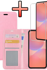 NoXx NoXx Samsung Galaxy A36 Hoesje Bookcase Met Screenprotector - Lichtroze