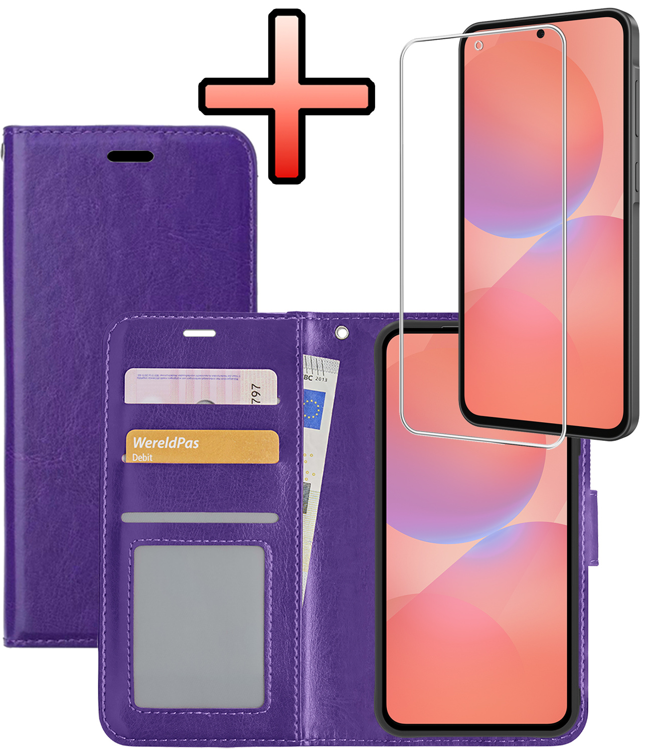 NoXx NoXx Samsung Galaxy A36 Hoesje Bookcase Met Screenprotector - Paars