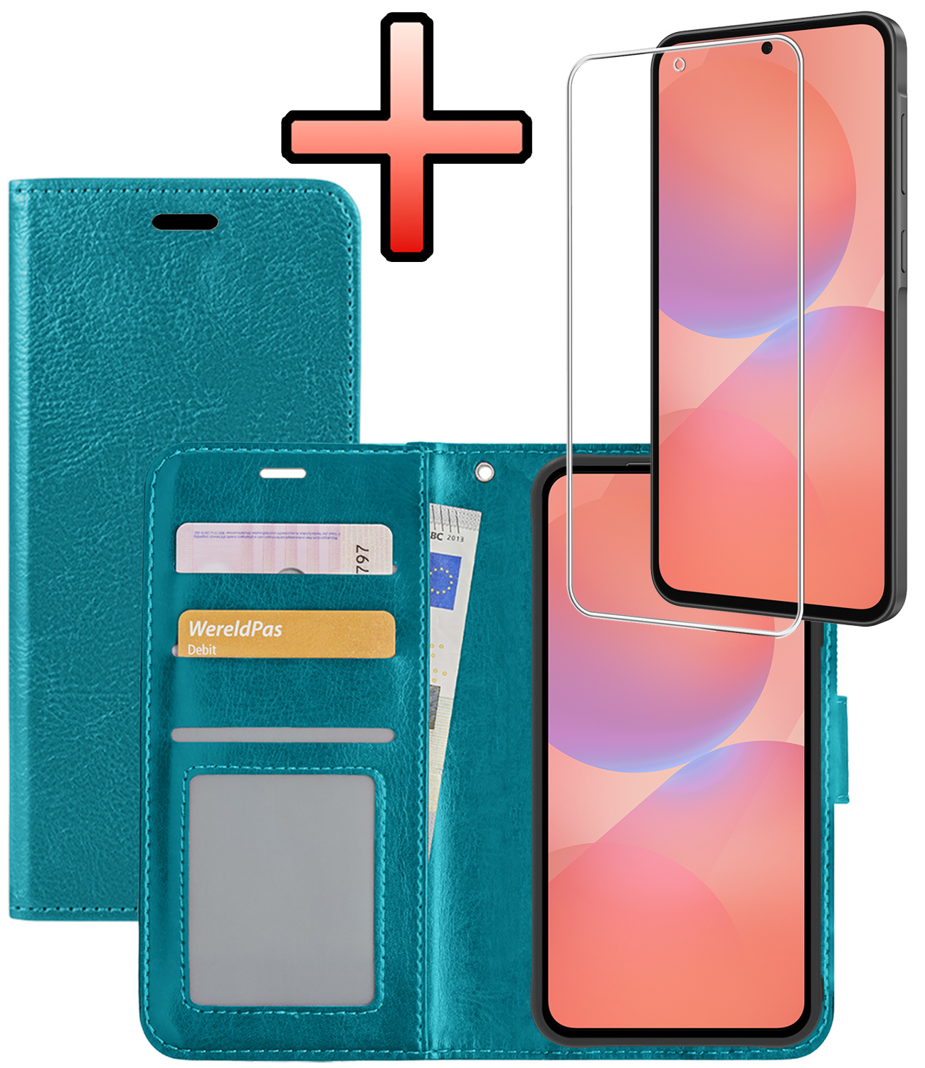 NoXx NoXx Samsung Galaxy A36 Hoesje Bookcase Met Screenprotector - Turquoise