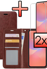 NoXx NoXx Samsung Galaxy A36 Hoesje Bookcase Met 2x Screenprotector - Bruin