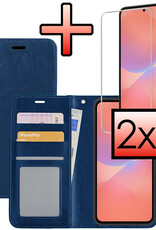 NoXx NoXx Samsung Galaxy A36 Hoesje Bookcase Met 2x Screenprotector - Donkerblauw