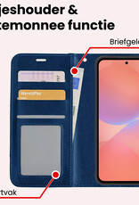 NoXx NoXx Samsung Galaxy A36 Hoesje Bookcase Met 2x Screenprotector - Donkerblauw
