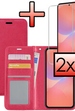 NoXx NoXx Samsung Galaxy A36 Hoesje Bookcase Met 2x Screenprotector - Donkerroze