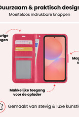 NoXx NoXx Samsung Galaxy A36 Hoesje Bookcase Met 2x Screenprotector - Donkerroze