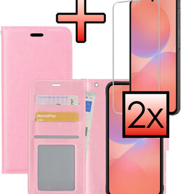 NoXx NoXx Samsung Galaxy A36 Hoesje Bookcase Met 2x Screenprotector - Lichtroze